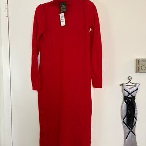 Charter Club Vibrant Red Long Sleeve Dress